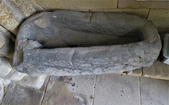 sandiacre church, derbs ; child sized mediaeval stone coffin
