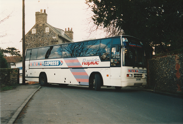 Wessex (National Express contractor) 158 (J204 HWS) at Thetford - 18 Feb 1995