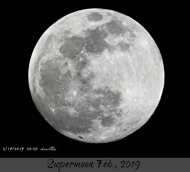 The Supermoon tonight, Feb. 18, 2019 at 20:20 h.