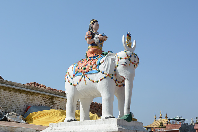 Kathmandu, Sculpture in Boudhanath Temple