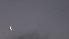 Neumond mit Morgenstern Venus am 2.1.2019