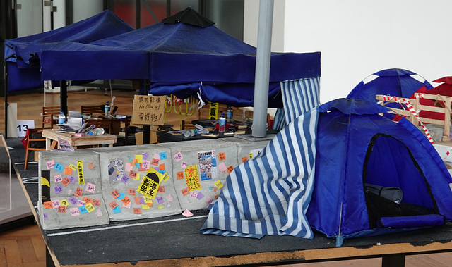 Model of a Hong Kong protest camp