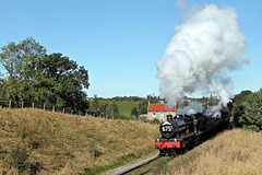 Collet GWR 4900 class Hall 4953 PITCHFORD HALL at Abbots House with 2P03 10.35 Grosmont  Pickering 28.9.24.