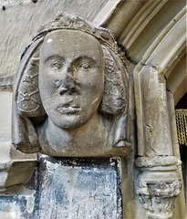 sandiacre church, derbs ; c14 priest's door queen headstop