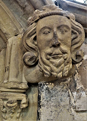 sandiacre church, derbs ; c14 priest's door king headstop