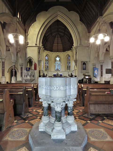 savernake church, wilts c19 font 1861 wyatt