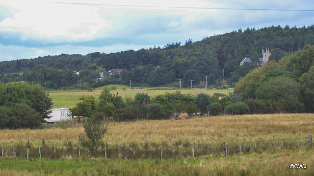 The Spires of Rafford Parish Church hiding amongst the trees