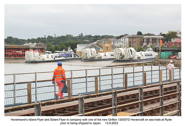 Solent & Island Flyers with Griffon 12000TD hovercraft testing for Japan Ryde 13 9 2023