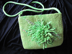 green felted bag