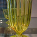 Vase by Joseph Hoffmann, Bohemia 1923. Yellow-green glass.