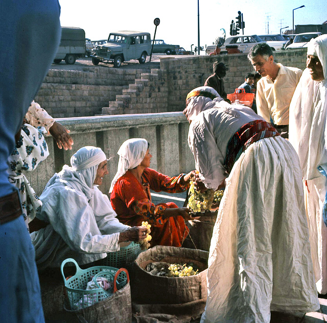 Grapes anyone? At the Damascus Gate - old city of Jerusalem  - 1970