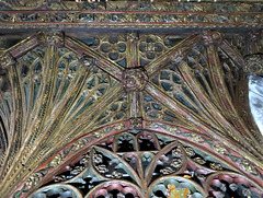 dartmouth church, devon, c15 rood screen loft vaulting 1496