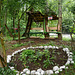 Bulgaria, Blagoevgrad, The Canopy with Benches for Rest in the Park of Bachinovo