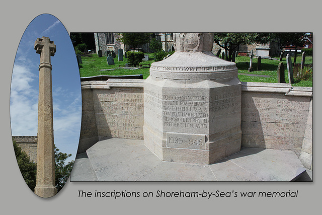 Shoreham War Memorial inscriptions - 27.6.2011