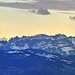 Blick auf die über 60 km entfernten Schweizer Alpen - Morgens um 8 Uhr 38 min