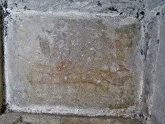 dartmouth church, devon c15 piscina with graffiti (2)