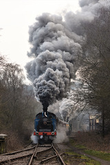 Caledonian Tank loco #419, assisted by "Whiston" and "Hotspur" on the afternoon train to Ipstones.