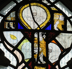 sandiacre church, derbs ; c14 glass beasties