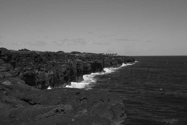 Lava field bordering the Pacific Ocean, Hawai'i Volcanoes National Park