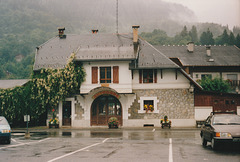 Bus station at Samoëns in Haute Savoire - 31 Aug 1990