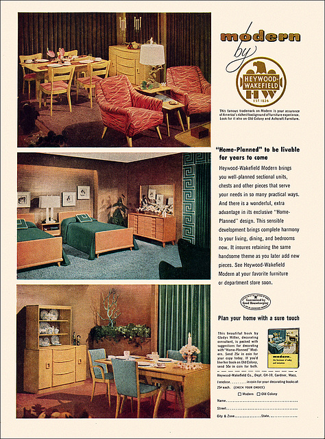 Heywood Wakefield Furniture Ad, 1952