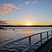 sunset from the causeway to Granite Island