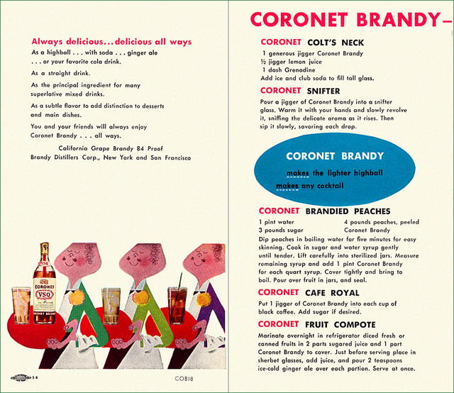 Coronet Brandy Leaflet (2), c1946