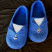 marine blue felted slippers