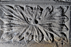 sandiacre church, derbs; c14 font, green man