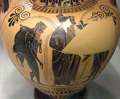 Detail of a Black-Figure Amphora Attributed to the Manner of the Lysippides Painter in the Princeton University Art Museum, July 2011