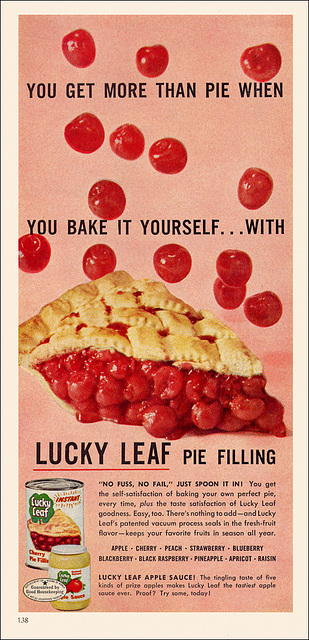 Lucky Leaf Pie Filling Ad, c1950