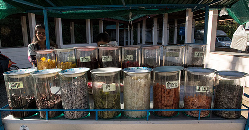 The crystalised fruit stall outside Pai