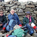 Stephen Drury,Jim Simpson & Sue Drury at summit of Scafell Pike 3210ft