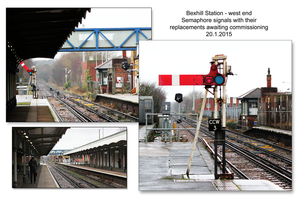 Semaphore signals before replacement - Bexhill - 20.1.2015