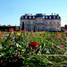 Château de Champs, façade nord et jardins à la française