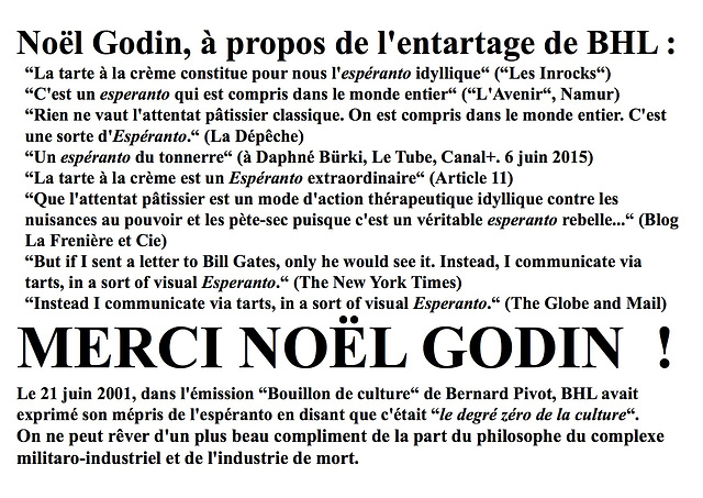 Entartage de BHL par Noël Godin