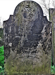 sandiacre church, derbs; c19 slate tombstone of sarah barrowcliff +1801