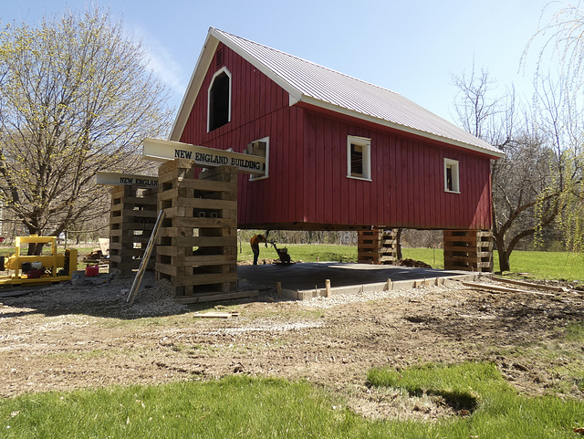 They did an amazing job raising the barn for the new concrete slab.