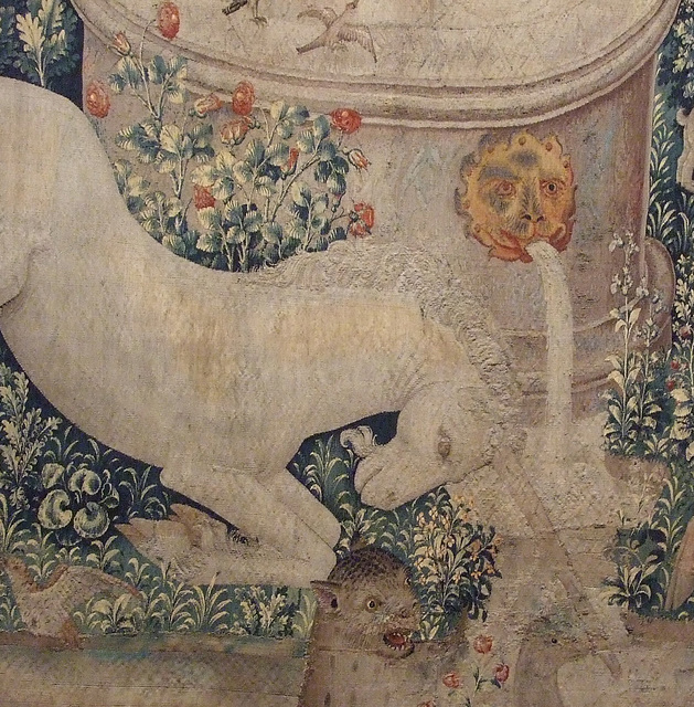 Detail of The Unicorn is Found-  The Unicorn Tapestries in the Cloisters, April 2012