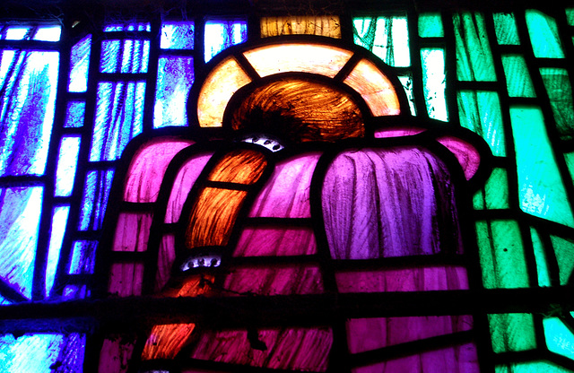 Detail of Martyn and Co Stained Glass, East Window, St Bartholomew's Church, Hognaston, Derbyshire