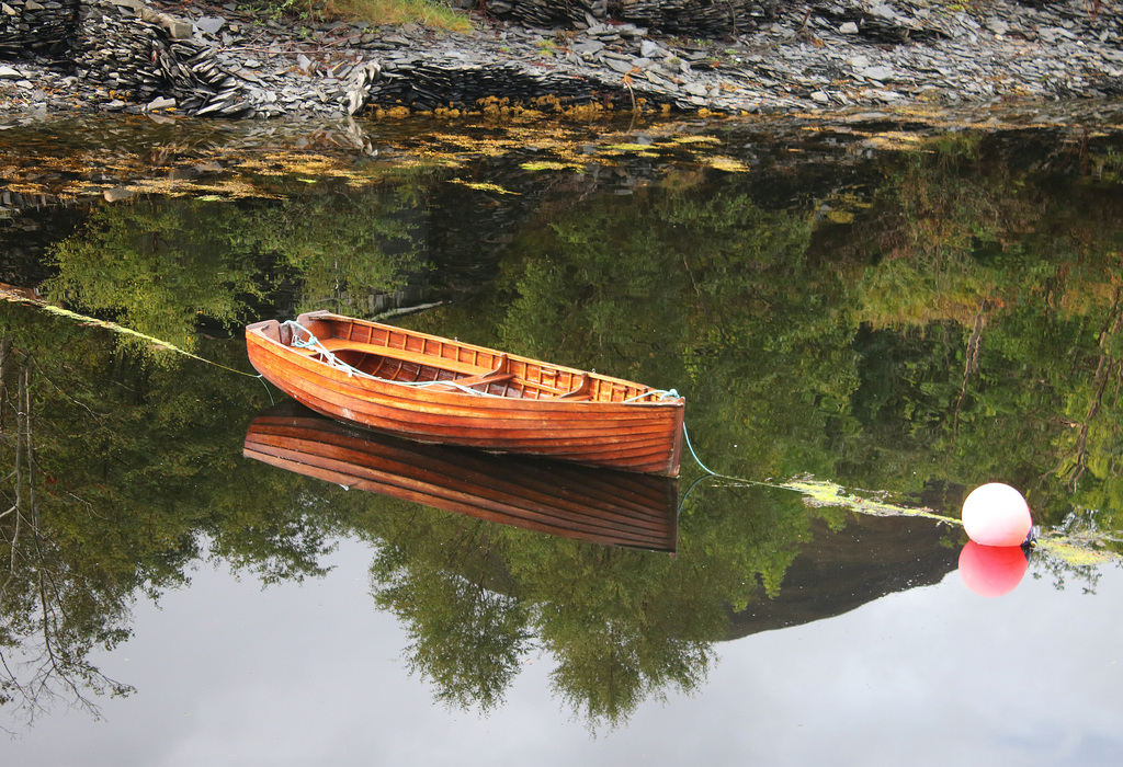 Slates and rowing boat