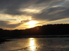 Coucher de soleil , au port de Mordreuc , en bord de rance (22)