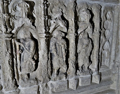 c15 weepers on chest tomb reused 1536 as an easter sepulchre (1) south pool, devon