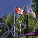 Whistler Village ... Olympic Rings with the Flags of Canada, British Columbia and the Four Host First Nations (© Buelipix)