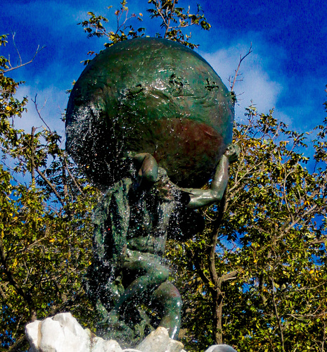 Beziers - Titanenbrunnen - Detail: Atlas