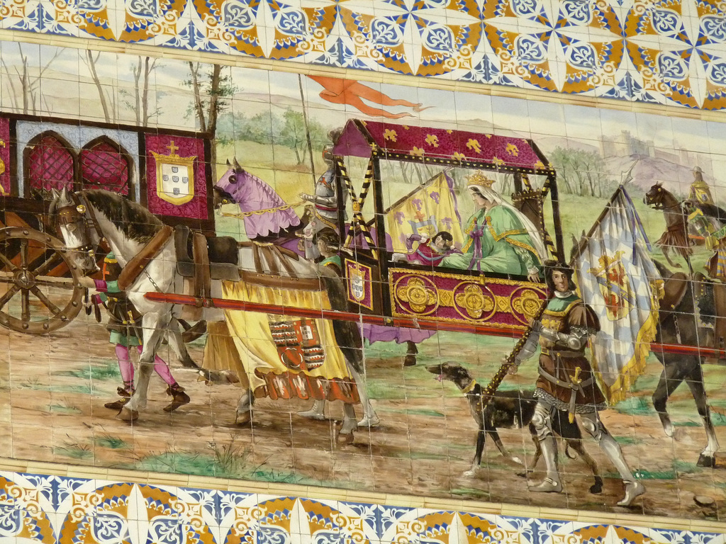 Porto- Porto- Azulejo Tile in Sao Bento Railway Station