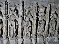 c15 weepers on chest tomb reused 1536 as an easter sepulchre (2) south pool, devon