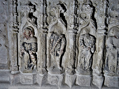 c15 weepers on chest tomb reused 1536 as an easter sepulchre (3) south pool, devon
