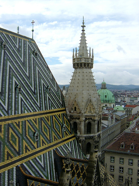 Auf dem Stephansdom in Wien
