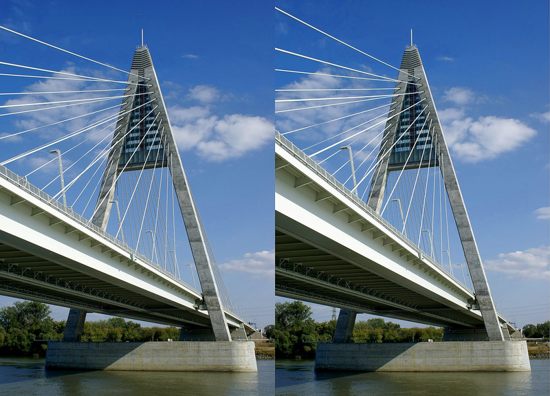 Seilbrücke über die Donau in X3D. ©UdoSm